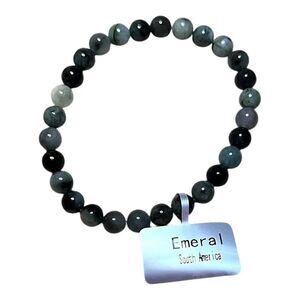 South American 6MM Emerald Beaded Stretch Bracelet